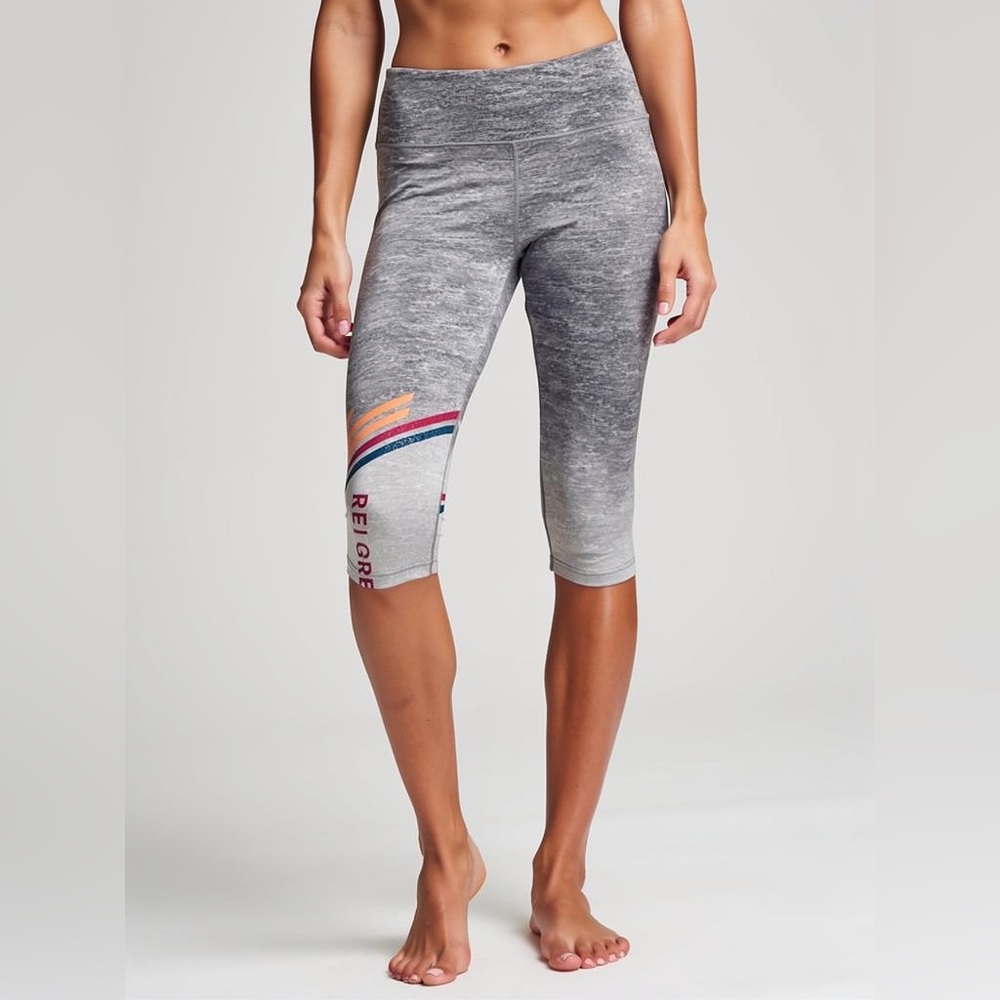 Peloton Strive High-Rise Leggings Heather Gray Color Stripe Size L - Picture 1 of 4